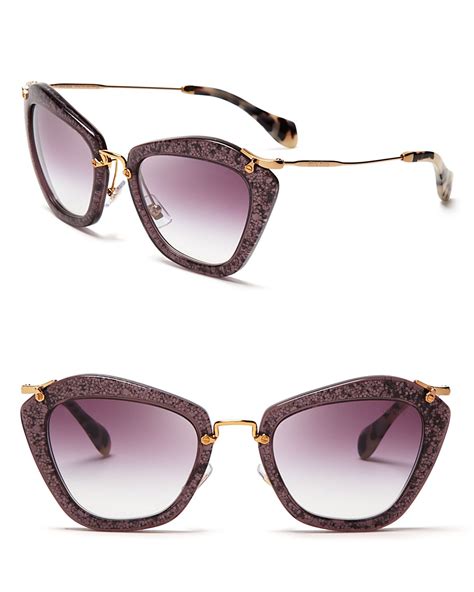 miu miu purple glitter sunglasses|Miu Miu sunglasses cat eye.